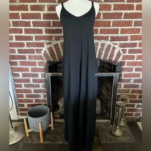 NWT fabletics black cloud jersey wide leg onesie jumpsuit